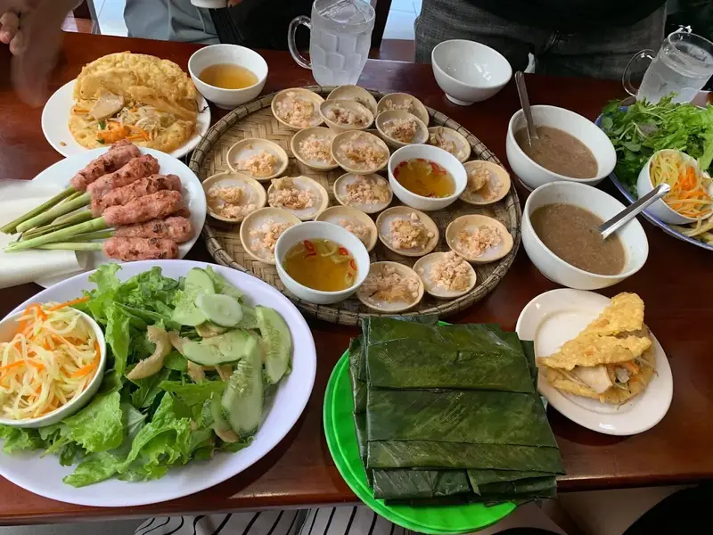 Nem lui and banh khoai Hue specialties best place to eat in hue