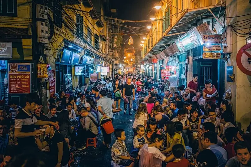 Lively night scene in Hanoi Old Quarter hanoi night market opening hours