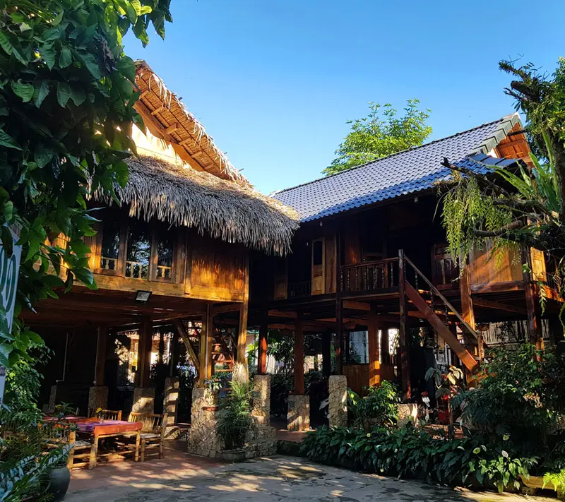 Mai Chau Home surrounded by greenery mai chau homestay