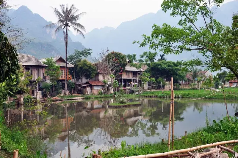 Quiet local village scene in Mai Chau homestay in mai chau