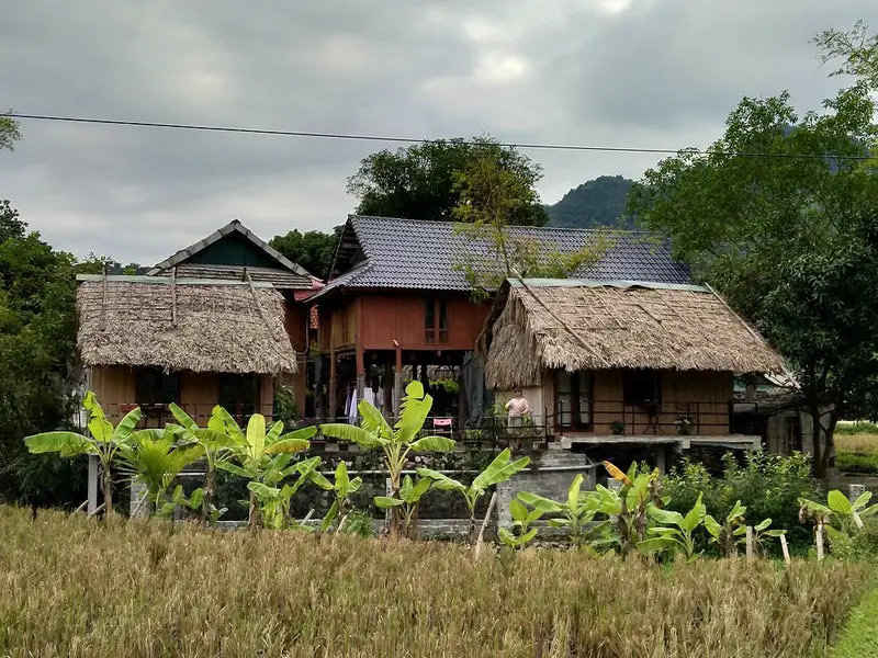 Homestay Quân Hằng beside rice paddies homestay mai chau