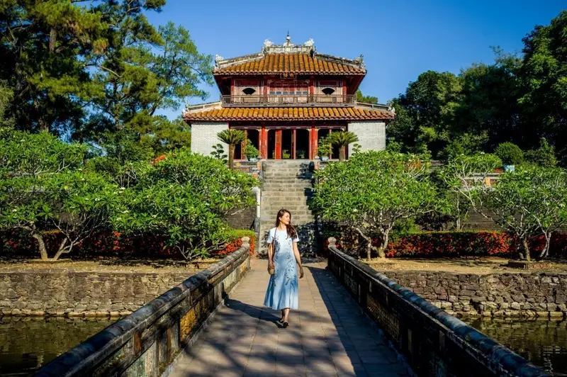 Royal tomb architecture in peaceful Hue gardens how many days in hue