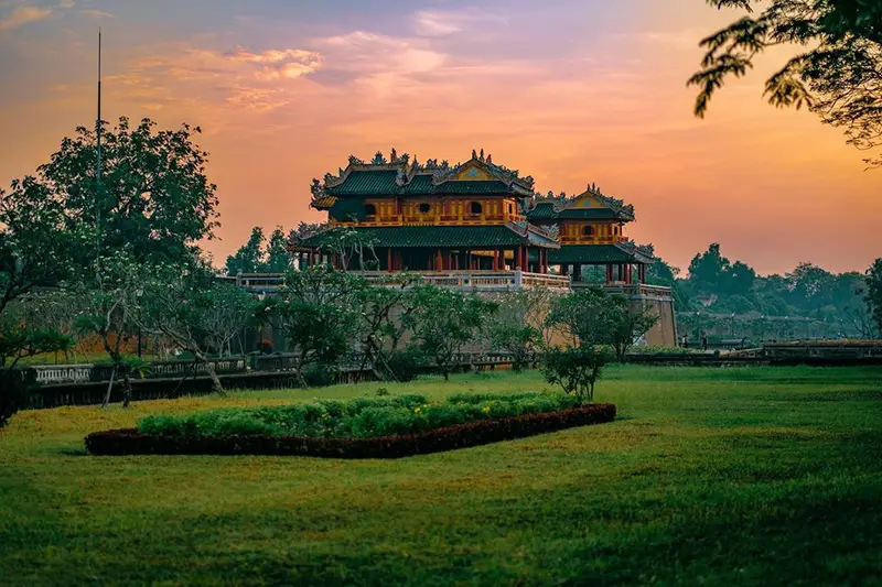 Hue Imperial City at sunset is hue worth visiting