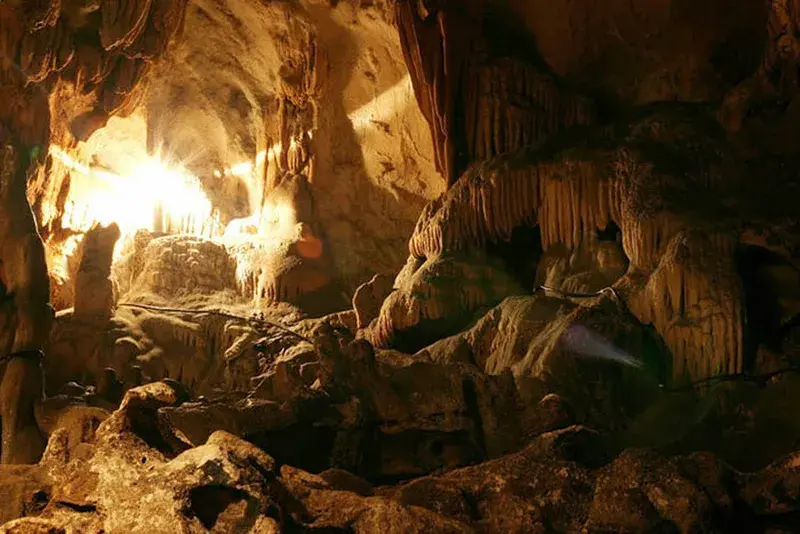 Inside the spacious chambers of Mo Luong Cave mai chau things to do